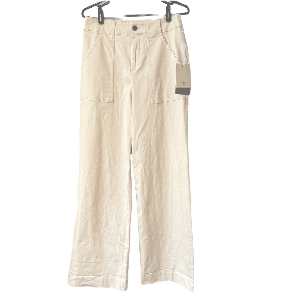 Nili Lotan Cream Wide Leg Pants